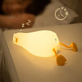 Gaeaspace  -  Lying Flat Duck Night Light LED Silicone Night Lamp USB Charging Room Atmosphere Lamp Adjustable Warm Lighting Children Fun Gift