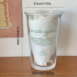 Gaeaspace  -  Simple Alphabet Coffee Mug Water Cup Korean INS Home Breakfast Coffee Cups Clear Glass Cold Extract Cup Office Drinking Glass