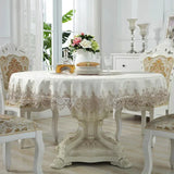 Gaeaspace  -  European Style Round Tablecloth, Elegant Lace Tablecloth, Dining Table Cloth, Kitchen Table Cover, Decorative Towel