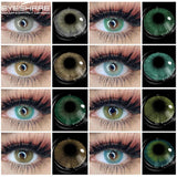 Gaeaspace  -  Color Contact Lenses For Eyes 1pair Yearly Natural Green Lenses Cosmetic Soft Glasses Beauty Pupil Yearly Blue Lenses