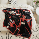 Gaeaspace  -  Autumn Thickened Class A Half-side Velvet Children's Room Knitted Cartoon Cat Blanket Soft and Comfortable Shawl Blanket