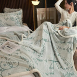 Gaeaspace  -  New Single Layer Thickened Milk Velvet Flannel Blanket Cover Blanket Air Conditioning Blanket