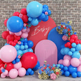 Gaeaspace  -  139pcs Red Blue Pink Balloon Carnival Circus Balloon Arch Garland Kit Rainbow Carnival Baby Shower Wedding Birthday Decorations