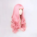 Gaeaspace  -  Synthetic Hair Green Long Wavy Lolita Wigs With Bangs For Women Heat-Resistant Cosplay Wig