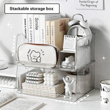 Gaeaspace  -  Clear Desktop Cosmetics Storage Box Bedroom Skincare Lipstick Shelf Office Bookshelf Documents Stationery Sundries Organizer