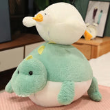 Gaeaspace  -  Cute Fat Dinosaur Swan Plush Toy White Swan Throw Pillow Cushion Stuffed Dinosaur Soft Doll Kids Toys Birthday Gift for Children