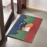 Gaeaspace  -  Cuttable PVC Cute Cat Welcome Doormat Entrance Mat Rug Carpet Anti Dust Door Floor Tidy Pad Hallway Outdoor Home Decor 45x70cm