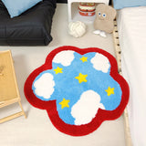 Gaeaspace  -  Nordic Tufting Sky Star Living Room Carpet Soft Flower Shape Children Play Pad Anti-slip Rug Mat Kawaii Home Tidy Decor 90x90cm