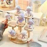 Gaeaspace  -  Wooden Display Riser Stand Organizer Shelf Stand for Figures Pop Mart Figure Display Cabinet Cute Dolls Storage Rack Decoration