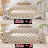 Gaeaspace  -  Chenille Sofa Cover for Kid, Couch Towel Cover, Furniture Protector with Non-slip Bottom, Retro Geometric Sofa Slipcover, Cat