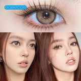 Gaeaspace  -   Mustard Green Colored Contact Lenses Soft For Eyes Small Beauty Pupil Myopia Prescription Degrees Yearly Natural New