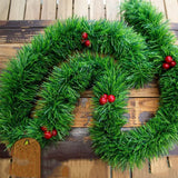 Gaeaspace  -  2/4MGreen Christmas Tree Decoration Ribbon Garland Christmas TreeBar Tops Ornaments Xmas Tinsel Grass Ring Family Reunion Party