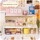 Gaeasapce   -  INS Desktop Storage Box 2 Layers Home Bedroom Dresser Skin Care Products Lipstick Shelf Study Stationery Books Sundry Organizer