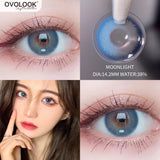 Gaeaspace  -  (2PCS)1 Pair Lenses Eye Color Contact Lenses with Diopter 10 Colors Comestic Natural Beauty Pupils Free Ship Yealy Use