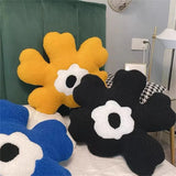 Gaeaspace  -  Ins Blue Flower Floral Daisy Pillow Back Cushion Embroidery Home Decoration for Sofa Bed Chair Living Room