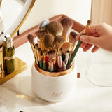 Gaeaspace  -  360° Rotating Makeup Brushes Holder Portable Desktop Cosmetic Organizer for Brushes Cosmetic Storage Box Clear Jewelry Container