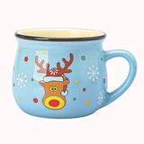 Gaeaspace  -  150ML Ceramic Christmas Cup Cartoon Santa Style Cute Elk Mousse Cup Breakfast Water Drinking Tools Coffee Milk Mug for Household