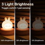 Gaeaspace  -  Cute Animal Night Light Novelty 3 Level Dimmable Nursery Nightlight USB Rechargeable Table Lamp for Breastfeeding Toddler Baby