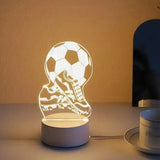 Gaeaspace  -  1pc Football  3D Night Light, 3D Optical Illusion Lamp With Touch, 7-Color Changing Ambient Light For Bedroom