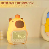 Gaeaspace  -  Capybara Night Light Children Alarm Clock Night Lamp Cute Shape Charging Timing Snooze Lighting Desktop Decoration Children Gift