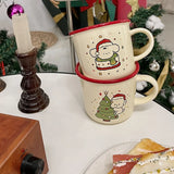 Gaeaspace  -  Kawaii Dog Christmas Mug Gift Coffee Water Cup Cute Ceramic Handmad Milk Tea Water Juice Mocha Lovers Breakfast Cup Gift 300ml