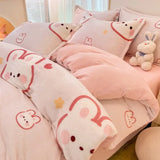 Gaeaspace  -  Winter Warm Plush Duvet Cover Set Queen Bedding Sets Comforter Cover Cartoon Quilt Cover Sheet Pillowcase 4pcs Luxury Bed Linens