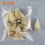 Gaeaspace  -  12 Piece DIY Mini Christmas Tree Sisal Silk Cedar - Desktop Decoration Small Christmas Tree Xmas New Year Navidad Decor