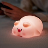 Gaeaspace  -  Kawaii Lion Night Light Rechargeable 3 Level Dimmable Silicone Sleeping Light Bedside Lamp Nursery Nightlights For Bedroom