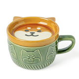 Gaeaspace  -  European Cartoon Animal Ceramic Coffee Cup Kids Gift with Lid Mug Couple Coffee Cup Breakfast Milk Mug Porcelain Home Decoration