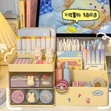 Gaeaspace  -  Kawaii Desktop Cosmetic Storage Box Organizer Drawer Office Storage Rack Stationery Desk Pen Holder Bunny Drawer jewel Organizer