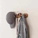 Gaeaspace  -  Creative Wooden Wall Mounted Coat Rack with Double Hooks Clothing Rail for Hat Towel Robes Hanger Perchero Hallway Furniture