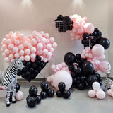 Gaeaspace  -  136 Pcs Black Macarons Pink Balloon Garland Arch Set Wedding Bridal Shower Anniversary Girls Birthday Party Baby Muy Decorations