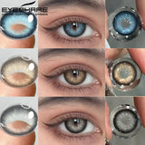 Gaeaspace  -  1 Pair Colored Contact Lenses for Eyes Beautiful Pupil Blue Contact Lenses Gray Lenses Yearly Use Cosmetic Eye Lenses