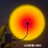 Gaeaspace  -  USB Sunset Projection Lamp Rainbow Atmosphere Night Light Sunset Light for Photography Selfie Coffee Store Live Wall Decoration