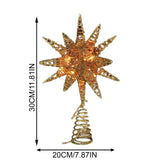 Gaeaspace  -  12.6 Inch Creative LED Lights Glitter Christmas Tree Decoration Christmas Tree Topper Christmas Tree Star Light Up party Props