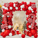 Gaeaspace  -  Christmas Balloons Garland Arch Kit Lolipop Candy Cane Foil Baloon Red BallonChristmas Decoration New Year Gifts Kids Toy