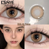 Gaeaspace  -  1 Pair New Style Colored Contact Lenses with Diopter Myopia Eyes Pink Contacts Lens Beauty Puppiletes Makeup Yearly