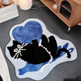 Gaeaspace  -  Cartoon Tufting Black Cat Living Room Carpet Soft Kids Playmat Bedroom Rug Floor Anti Slip Pad Mat Aesthetic Home Nursery Decor