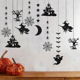 Gaeaspace  -  6PCS Halloween Decoration Banner Pendant Witch Ghost Bat Pendant Ghost Festival Atmosphere Layout Props Happy Helloween Party