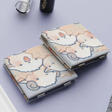 Gaeaspace  -  Cartoon Animal Folding Makeup Mirror PU Leather Mini Double-Sided Cosmetic Mirror Portable Girls Square High-Definition Mirror