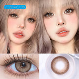 Gaeaspace  -   Mustard Green Colored Contact Lenses Soft For Eyes Small Beauty Pupil Myopia Prescription Degrees Yearly Natural New