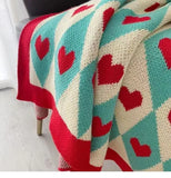 Gaeaspace  -  Wonderland Love Heart Knitted Blankets Bohemian Plaid Throw Blanket Sofa Cover Leisure Bed Cover Blanket Bedspread