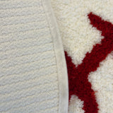 Gaeaspace  -  Baseball Stitch Design Round Tufted Rug Soft Carpet and Cozy for Sports Themed Rooms and Kids Play Areas