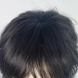 Gaeaspace  -  Short Mullet Head Wigs with Bangs Synthetic Straight Anime Men Black Gray Green Hair Wig for Daily Party Cosplay