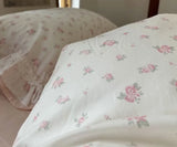 Gaeaspace  -  bedroom refresh Elegant romantic pink floral bedding set,twin full queen fairyfair ruffled cotton home textile bedspread pillow case duvet cover