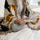 Gaeaspace  -  Bohemian Knitted Blanket Portable Air Conditioning Cotton Blankets For Beds Office Napping Throw Blanket Shawl Sofa Towel Cover