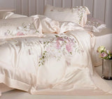 Gaeaspace -  Sweet fashion embroidery flower pink bedding set,full queen king elegant double home textile bed sheet pillowcase quilt cover