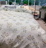 Gaeaspace  -  Pastoral flower green yellow bedding set single double,twin full queen king cotton home textile bed sheet pillowcase duvet cover