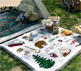 Gaeaspace  -  Moisture-proof Camping Picnic Mat Ins-Style Decorative Tapestry, Knitted Thread Blanket, Multifunctional Sofa Cover, Casual