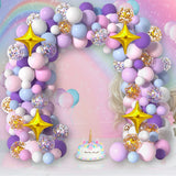 Gaeaspace  -  Rainbow Balloon Arch Garland Kit Pastel Pink Purple Confetti Balloons for Unicorn Birthday Party Decorations Baby Shower